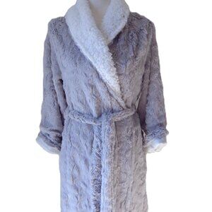 Sweet Treasures Robe/ Faux Fur/ 12-14 LARGE/ Lavender Gray